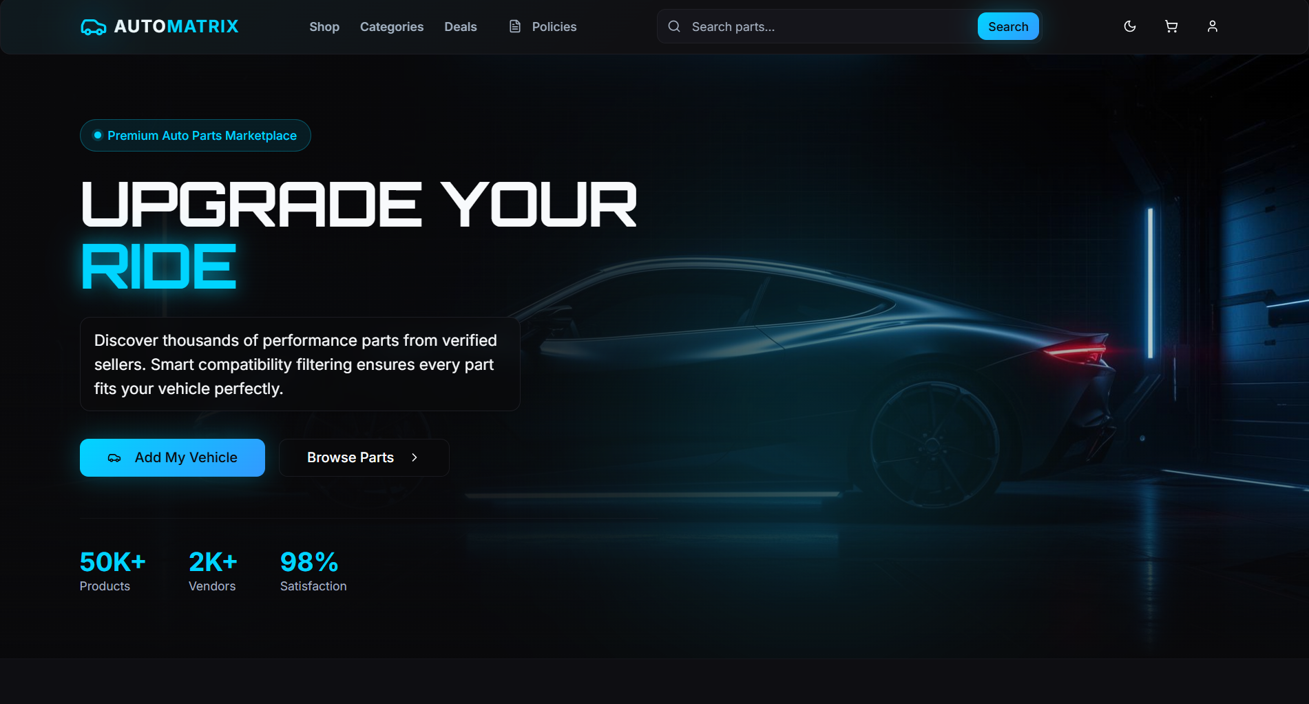 Auto Parts E-Commerce Platform interface preview